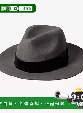 自营Badgley Mischka Fedora Hats Women's  Gray Black  Wool Ou