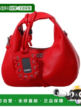 香港直邮GANNI 女士斜挎包 B207012306P SS2026 红色 徽标单肩包