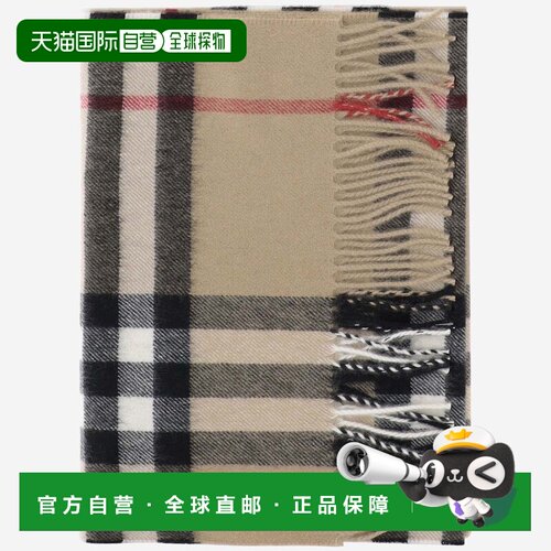 香港直邮BURBERRY 女士围巾 8076576 AW2025 浅棕色 Vintage-chec