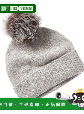 自营sofiacashmere Marl羊绒帽-灰色 美国奥莱直发针织帽毛线帽