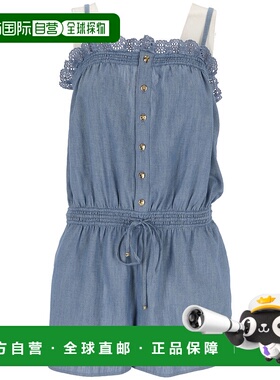 香港直邮CELINE 女士连体裤 2P836310P07EN SS2024 蓝色 皱褶连身