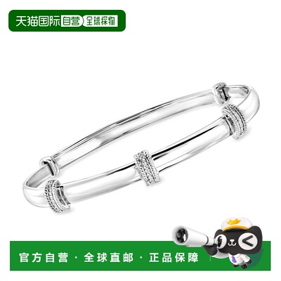 自营Ross-Simons Diamond-Accented Bangle Bracelet in Sterling