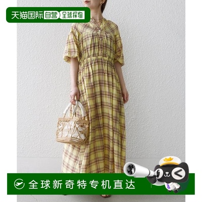 日本直邮SHIPS any: 可手洗 透明 格子 西式 连衣裙