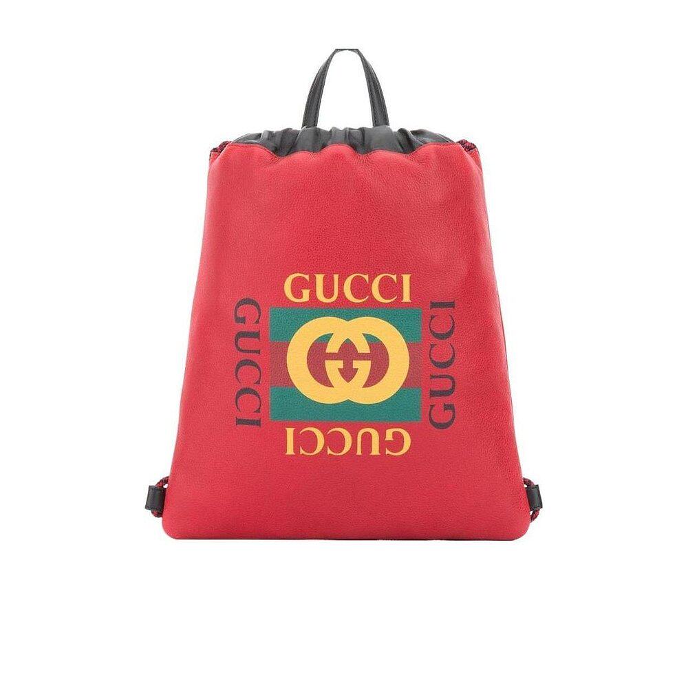 Gucci logo印花抽绳双肩包 5235860GDBT