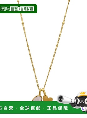 自营 adornia抗锈蚀 14k 镀金珍珠母贝心形吊坠项链 - 白色 美国