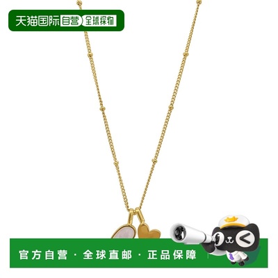 自营 adornia抗锈蚀 14k 镀金珍珠母贝心形吊坠项链 - 白色 美国