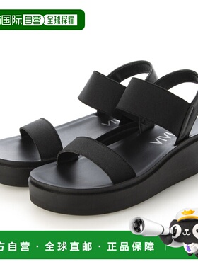 日本直邮VIVIAN Quick-slip 舒适后跟橡胶凉鞋（黑色）高跟