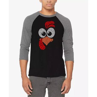 男士 Art 火鸡脸文字艺术拉格兰棒球T恤 Pop 美国直邮LA