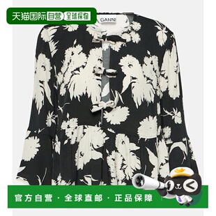 crêpe 女士 花朵衫 black黑色 香港直邮GANNI 舒适时尚 甘尼