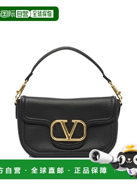 1h可退 香港直邮valentino 华伦天奴 女士 黑色皮革肩包 7W2B0N20