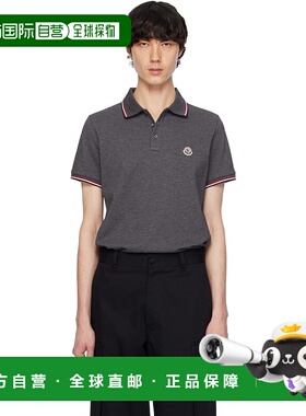 1h可退 香港直邮Moncler 盟可睐 男士 灰色 Tricolor-Trimmed Cot