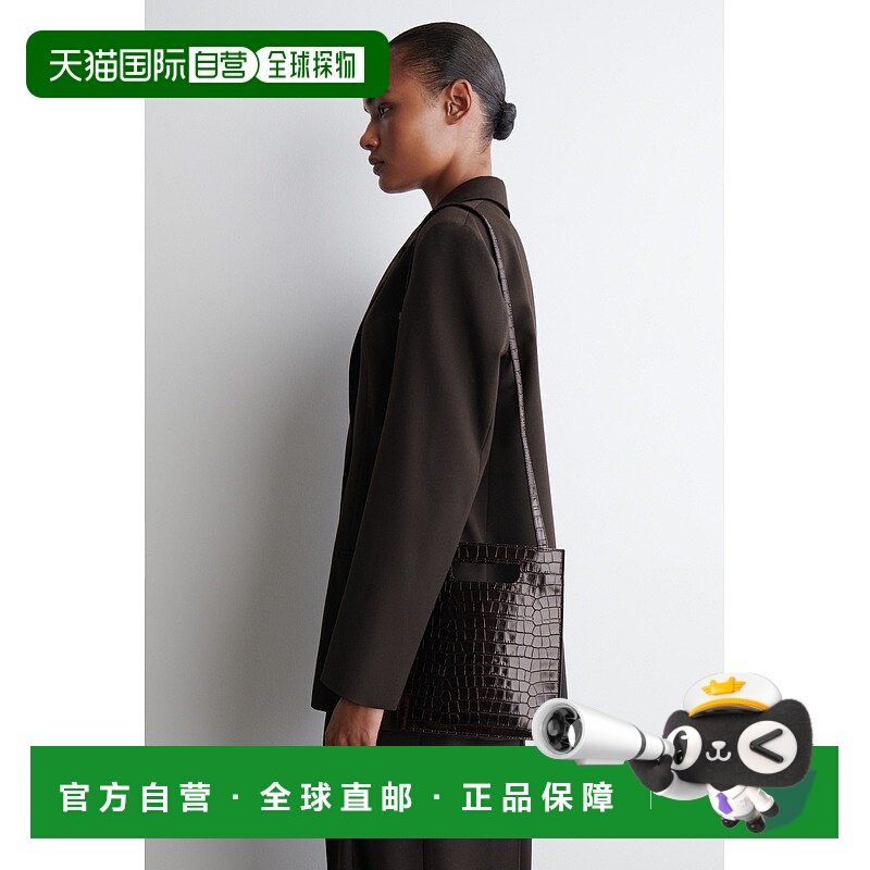 自营欧洲直邮COS 女士Folio迷你鳄鱼纹压花皮革包斜挎包手提包