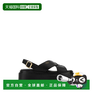 香港直邮潮奢 交叉帶細節露跟涼鞋 Prada 女士 1X9 普拉达 1h可退