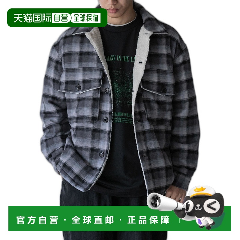 1h可退 日本直邮SENSE OF PLACE 男士撞色格纹双面羊羔毛外套 AA4