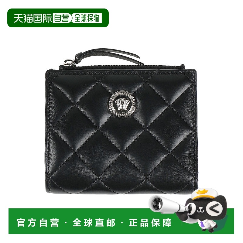 1h可退 香港直邮潮奢 Versace 范思哲 女士 钱包 black黑色 舒适