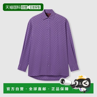 自营欧洲直邮Gucci/古驰 女士大款GG真丝提花衬衫