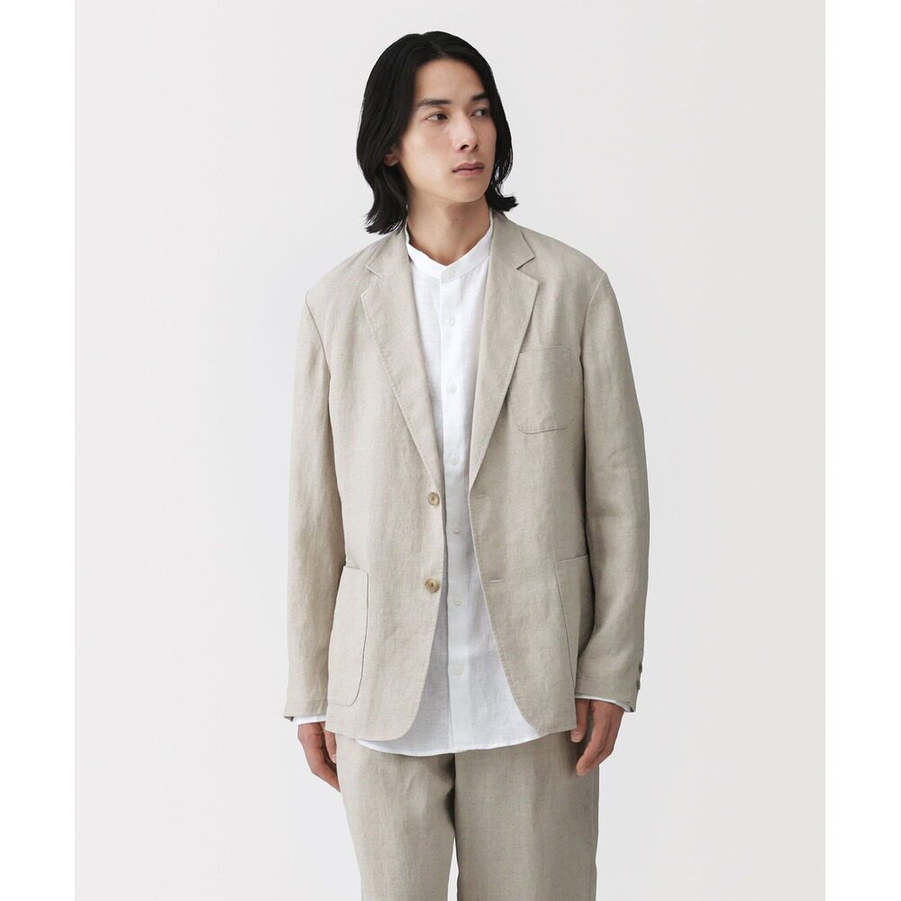 日本直邮MUJI 男女同款 亚麻水洗夹克 4548076069744无印良品