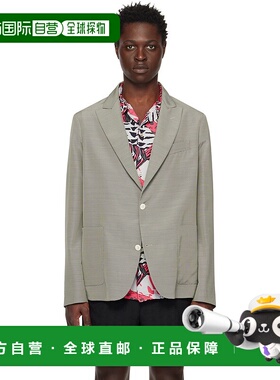 1h可退 香港直邮潮奢 4SDESIGNS 男士 灰色戗驳领西装外套 S23710