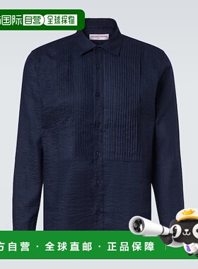 1h可退 香港直邮Orlebar Brown 男士 Giles 棉质亚麻衬衫