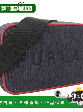日本直邮FURLA REAL MINI CAMERA CASE 单肩包包牛仔布 BLU+RUBY+