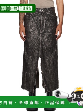 香港直邮Rick Owens 腰带袢牛仔半身裙 RU02E1330BZMT