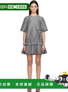 1h可退 香港直邮潮奢 GANNI 甘尼 女士 黑色 & 白色 Crinkled Che