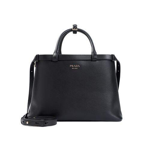 Prada 普拉达 女士 搭扣中号皮革手提包 1BA4172CYS