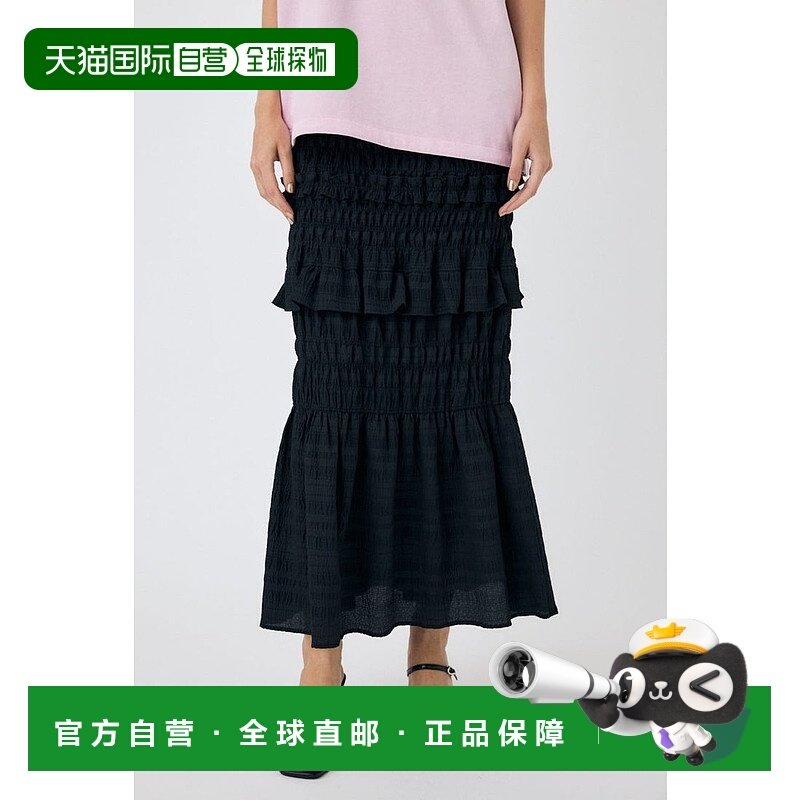 日本直邮MOUSSY 褶皱长款裙子 [白色衬裙] MO1164EW036609长裙