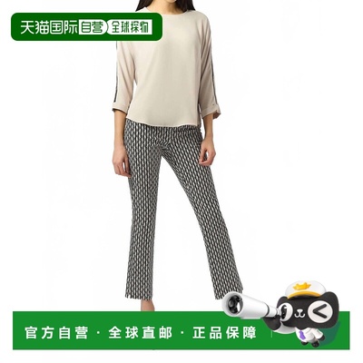 自营joseph ribkoff千禧印花直筒裤，黑色/月光石色 美国奥莱直发