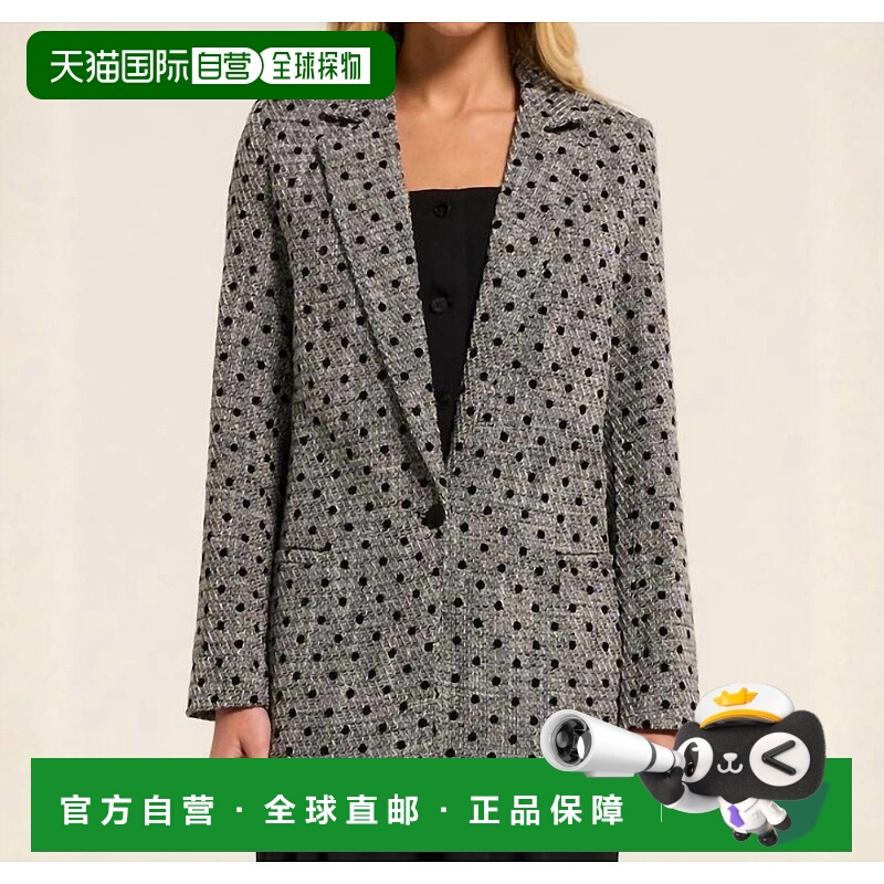 自营amanda uprichardGrady Blazer In Gray Black Dots - gray b
