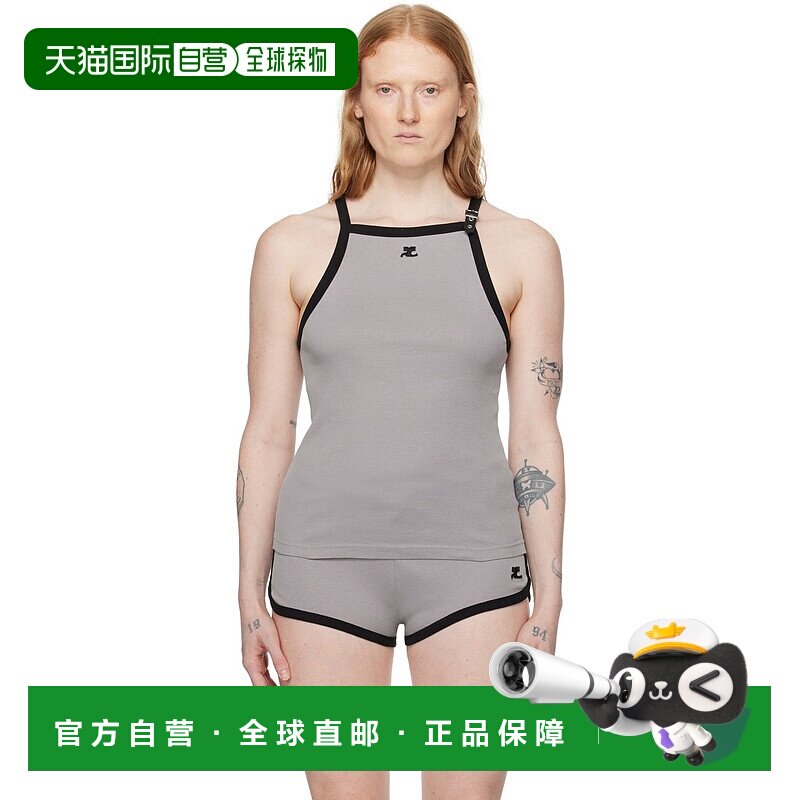 香港直邮潮奢 Courreges 女士 灰色 Buckle Contrast 背心 124JDE