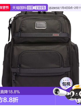 香港直邮tumi/途明Alpha黑色弹道尼龙带字母标拉链口袋双肩包