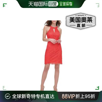 guess女士 Lace Halter Sheath Dress coral 【美国奥莱】直发