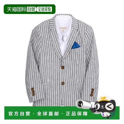 自营Boys Appaman Sports Blazer Navy Striped Two-Button Jacke