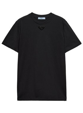 PRADA 女士T恤 35838R16DVS162F0002 CO 黑色 短袖T恤