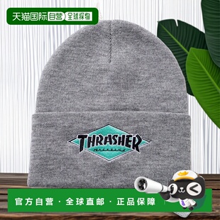 1h可退 日本直邮THRASHER 男女同款 钻石logo 罗纹针织冷帽 DW184