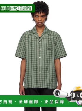 1h可退 香港直邮潮奢 Kijun 男士 绿色 Check Half Sleeve 衬衫 2