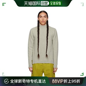 香港直邮潮奢 Rick Owens 瑞克 欧文斯 男士灰白色高领毛衣