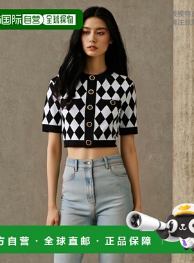 香港直邮BALMAIN 女士衬衫 DF1AI116KG66EAB AW2024 黑色 MAGLIER