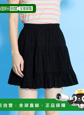 1h可退 日本直邮PUNYUS 女士棉质蕾丝层叠迷你裙 PN25SS039半身裙