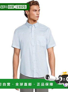 自营Johnston & Murphy Shirt Men's Blue Check Regular Fit But