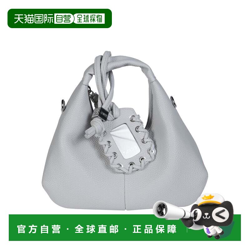 自营ganni灰色Hobo迷你粒面皮革Hobo包-灰色 美国奥莱直发