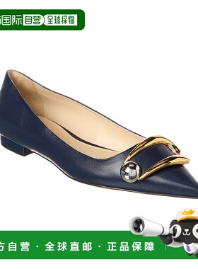 自营 Alexandre Birman Harper皮革平底鞋-蓝色 美国奥莱直发