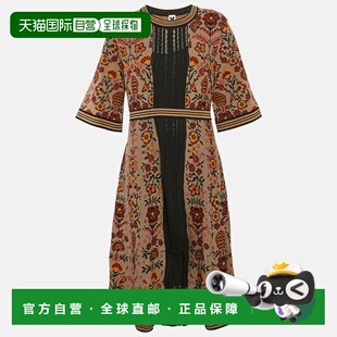 自营M Missoni Brown Floral Cotton Knit Midi Dress - brown 美