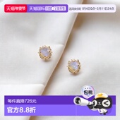 日本直邮日潮 精致耳环礼物 均码 agete 阿卡朵K10蛋白石耳钉白色