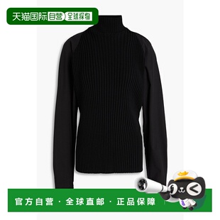 1h可退 香港直邮潮奢 toteme 女士 府绸拼块罗纹羊毛混纺高领毛衣