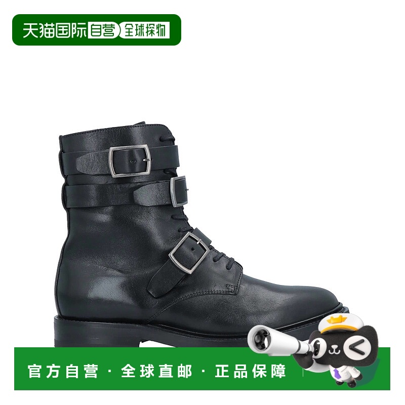 1h可退 香港直邮Saint Laurent 圣罗兰 女士 脚踝靴 black黑色 舒