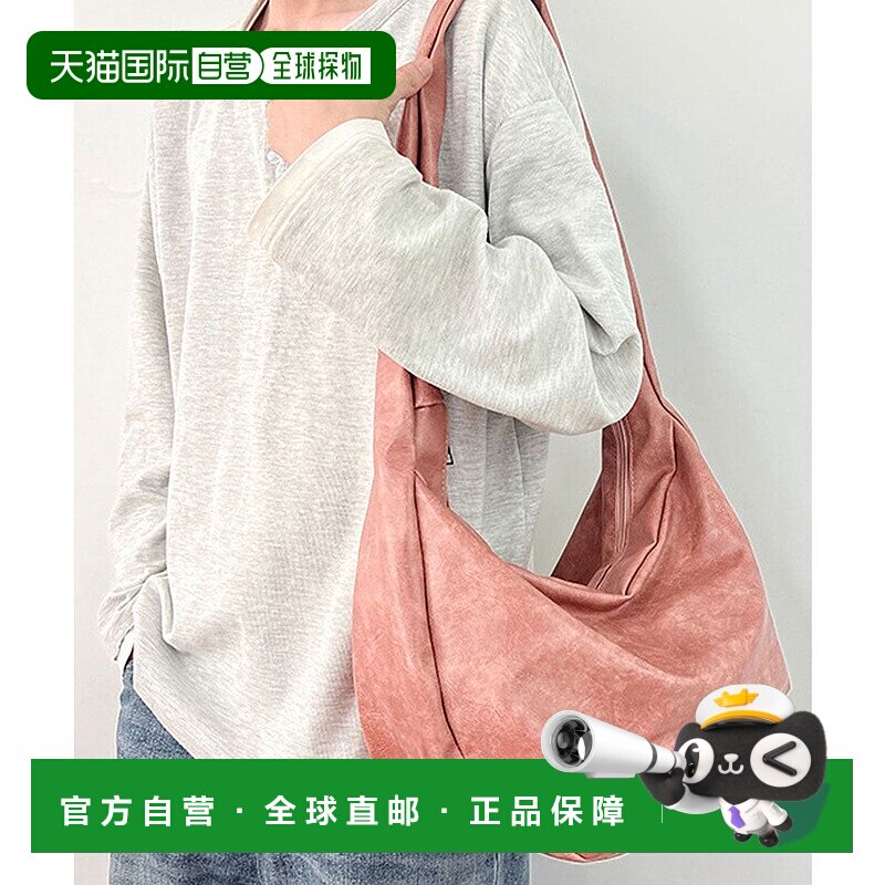 日本直邮florge 大容量轻便皮革质感简约半月形单肩包 FL8218AW00