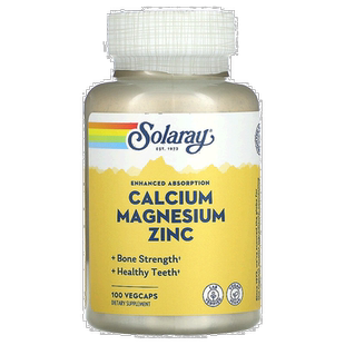 香港直发solaray素食胶囊富含钙镁锌100粒