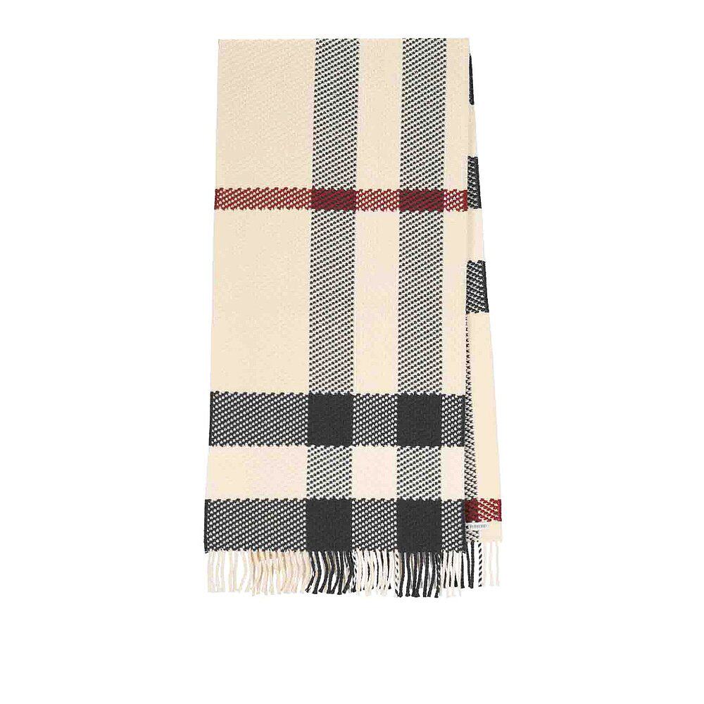 BURBERRY 女士围巾 8079240 AW2024 灰色 Check pattern scarf